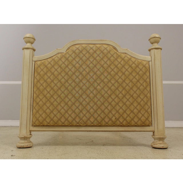 Traditional Pair Twin Size Painted Finish Upholstered Single Beds For Sale - Image 3 of 13
