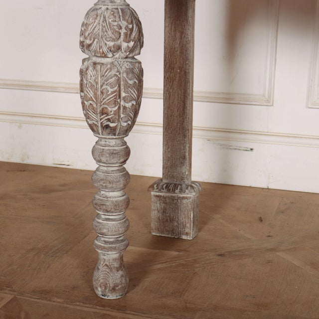 English Carved and Bleached Console Table, 1890s For Sale - Image 4 of 14