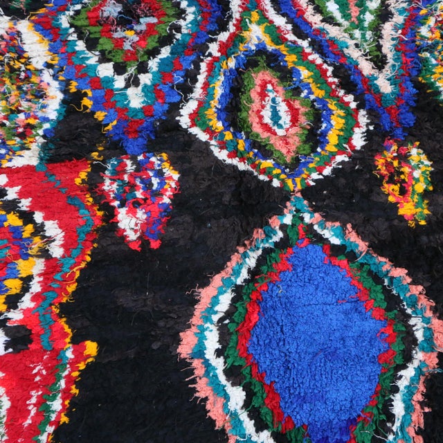 Black Vintage Moroccan Art Rug For Sale - Image 8 of 9