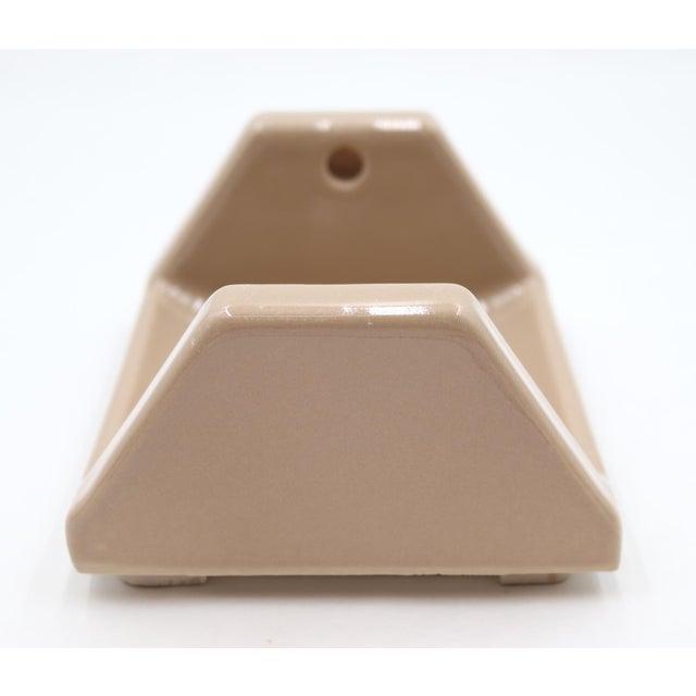 Traditional Vintage Flush Mount Dark Tan Ceramic Toilet Paper Holder For Sale - Image 3 of 5