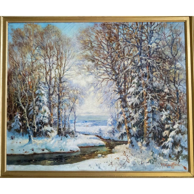 We are selling this stunning American Impressionist landscape painting. This landscape painting of a small stream...