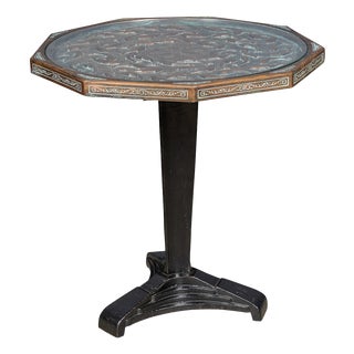 Vintage Spanish Embossed Copper Table by Malart, 1930 For Sale