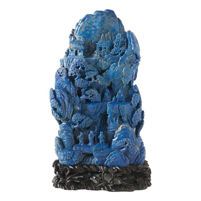 Lapis Lazuli Mountain-Form Carving For Sale