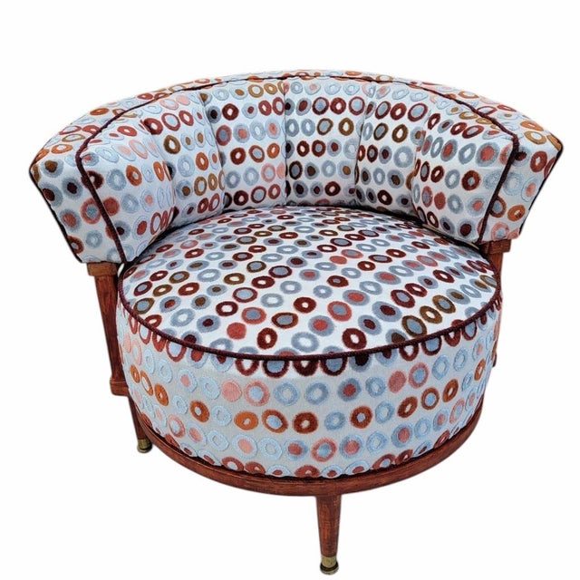 Mid Century Modern Atomic Barrel Back Lounge Chairs Newly Reupholstered - Pair For Sale - Image 10 of 12
