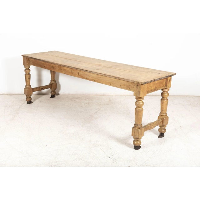 Antique circa 1880 19thC Large Welsh Pine Post Office Sorting Counter/ Table with 2 plank top and original cast iron foot...