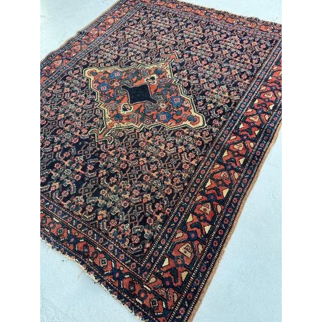Persian Antique Persian Senneh Rug - 3.7 X 4.5 For Sale - Image 3 of 8