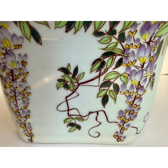 Late 19th C. Antique Japanese Lidded Porcelain Box With Monkeys & Wisteria For Sale - Image 12 of 17