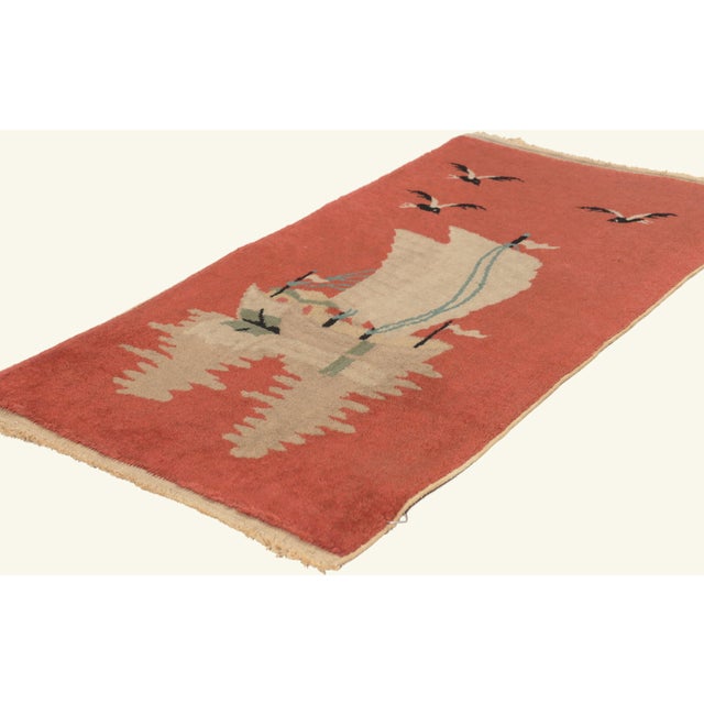79834 Antique Chinese Art Deco Rug, 01'07 x 02'11. The Auspicious Voyage: An Antique Chinese Art Deco Masterpiece of...