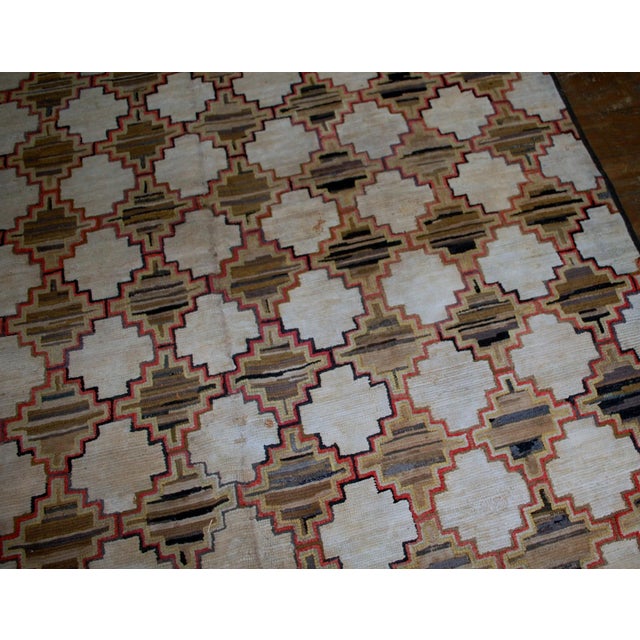 American 1880s, Handmade Antique American Hooked Rug 5.10' X 7.9' For Sale - Image 3 of 8