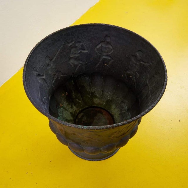 Large Copper Vase Holder, 1930s For Sale - Image 3 of 8