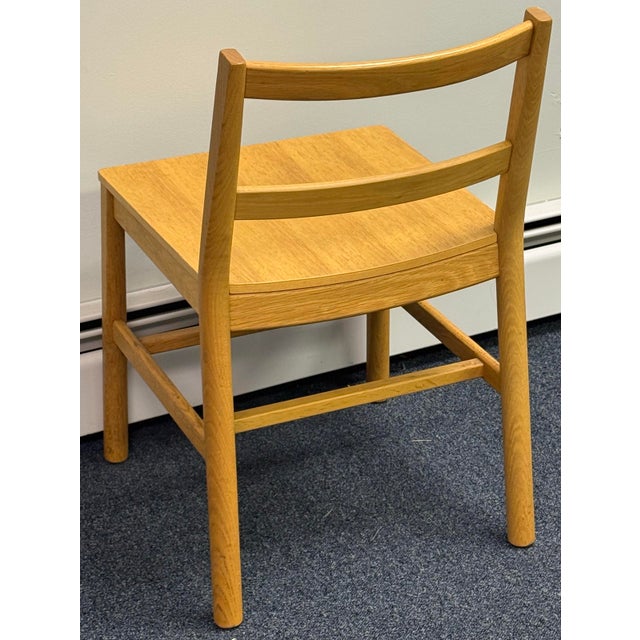 Set of 6 Contemporary Modern Oak Dining Chairs - Made in Italy For Sale - Image 4 of 12