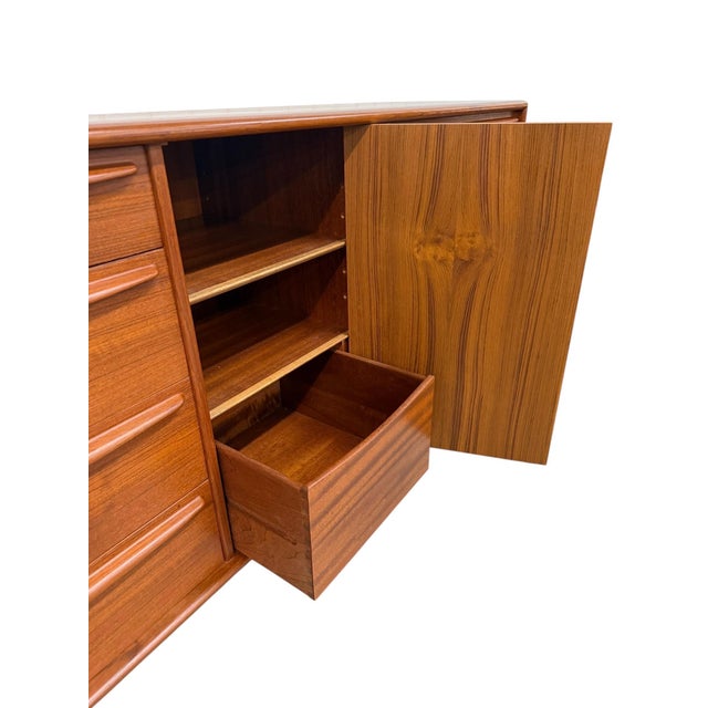 Mid-Century Danish Modern Teak 9-Drawer Dresser - Refinished! For Sale - Image 11 of 12