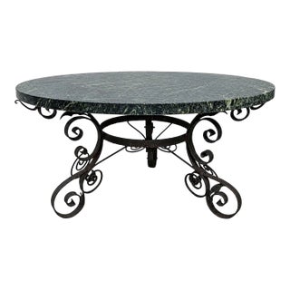 Antique Italian Renaissance Revival Wrought Iron & Granite Table For Sale