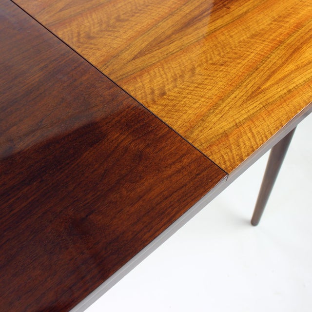 Mid-Century Modern Extendable Walnut Dining Table from Mier, Czechoslovakia, 1960s For Sale - Image 10 of 12