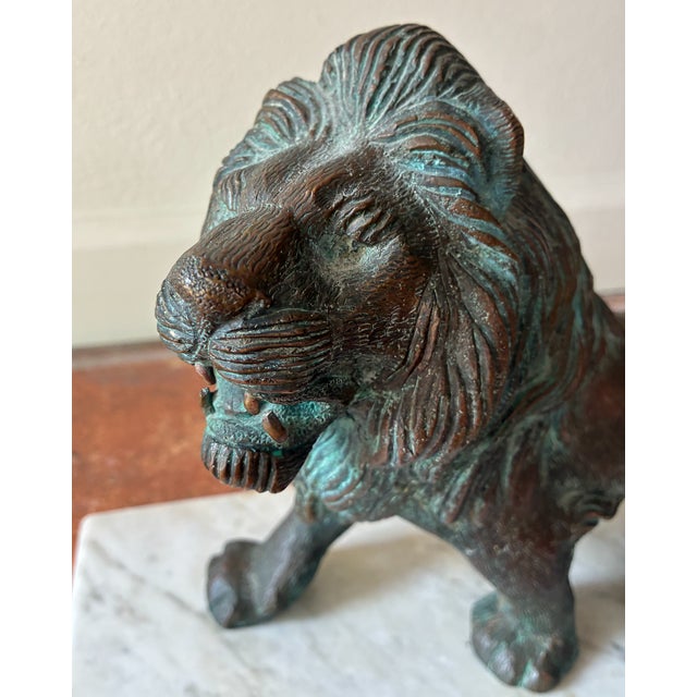 Late 20th Century Bronze Lion Statue For Sale - Image 5 of 11