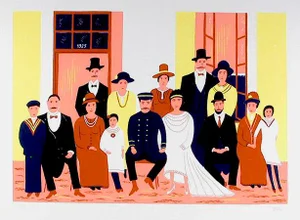 Francois 'Fanch' Ledan Wedding Family Portrait Print