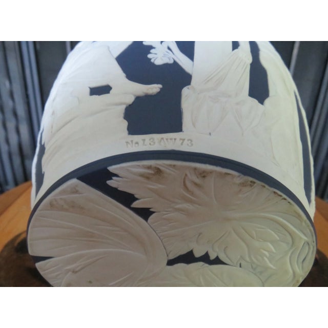 Wedgwood Portland Blue Jasperware Full-Size Portland Vase Phrygian Cap Le 50 For Sale - Image 10 of 12