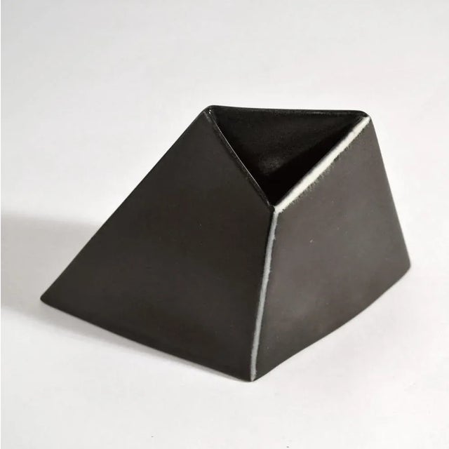 Minimalist Triangular Black and White Ceramic Bowls and Vases, 1980s, Set of 8 For Sale - Image 6 of 12