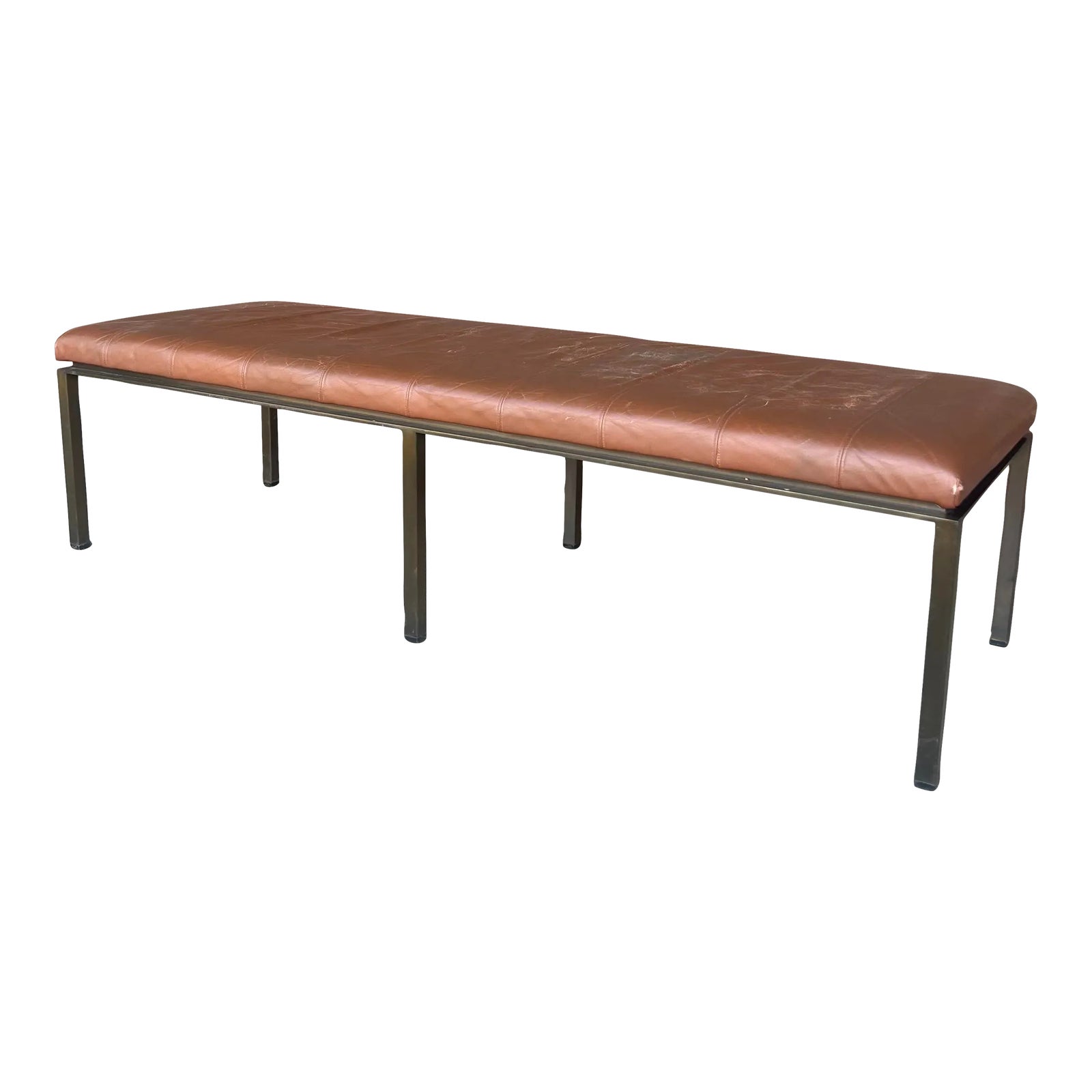 Helikon Leather Brass Bench Chairish