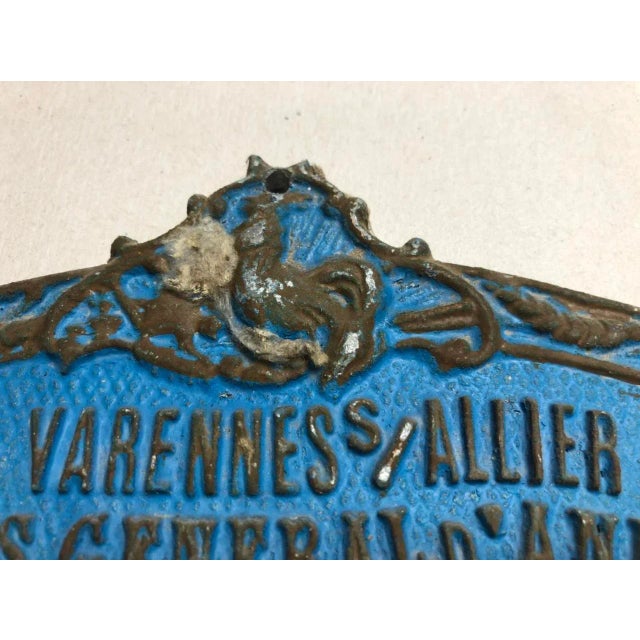 Blue Concours Agricole Varennes-sur-Allier Sign, 1989 For Sale - Image 4 of 7