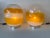 Mid-Century Modern Pair of Murano Glass Orange White Smoke Saturn Lamps. Italy, 1970s For Sale - Image 3 of 13
