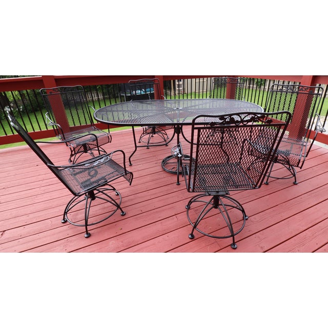 Metal Meadow Craft "Dogwood" Iron Family Patio Set For Sale - Image 7 of 12