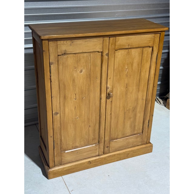 Late 19th Century Antique Pine Two Door Cupboard With Two Shelves From England For Sale - Image 5 of 18