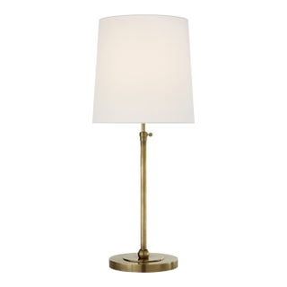 Thomas O'Brien by Visual Comfort Signature Bryant Large Table Lamp in Hand-Rubbed Antique Brass with Linen Shade For Sale