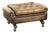 English Chesterfield Ottoman in Cowhide Leather on Wheels For Sale