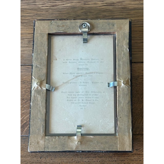 Edwardian Framed Silhouette by Handrup For Sale - Image 4 of 6