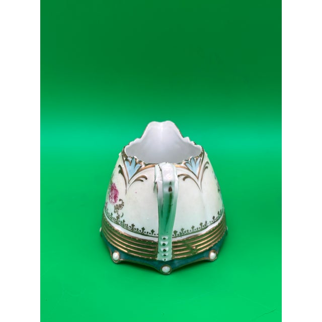 Antique Rs Prussia Rose & Peony Art Deco Style Creamer and Covered Sugar Set For Sale In New York - Image 6 of 12
