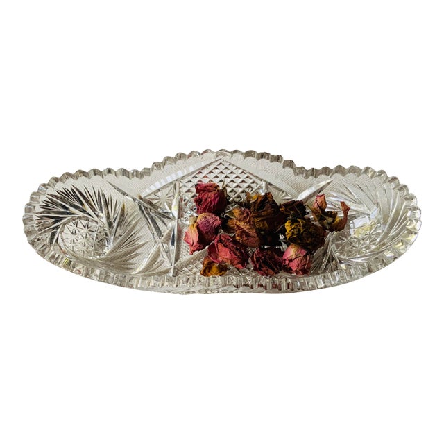 Gilded Age Masterpiece: C1880 American Brilliant Cut Crystal Serving Dish For Sale
