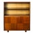 Art Deco Walnut Cabinet With Lucite Pulls & Glass Front by Gilbert Rohde For Sale