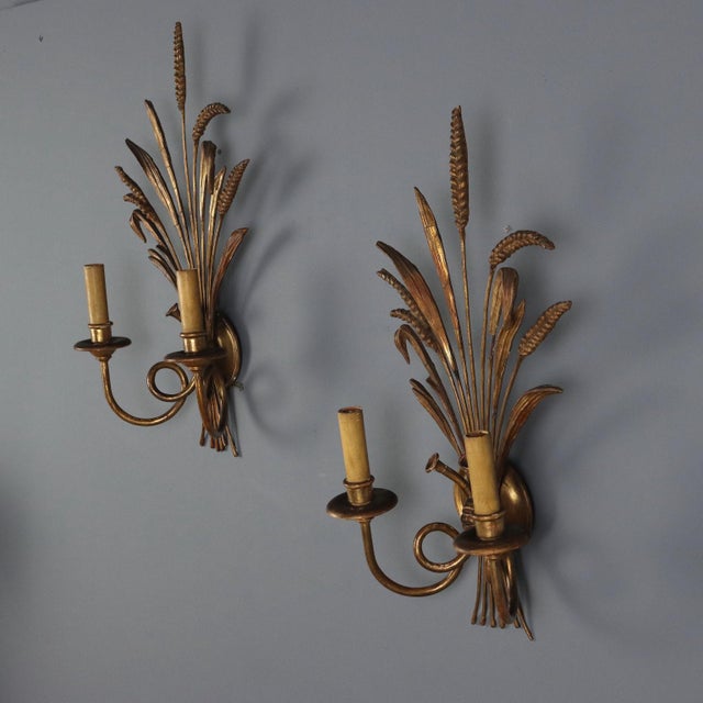 Wall Lights in Wrought Iron, Set of 2 For Sale - Image 3 of 7