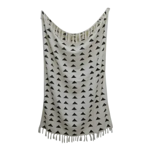 Contemporary Cotton Handwoven Block Printed Throw Blanket