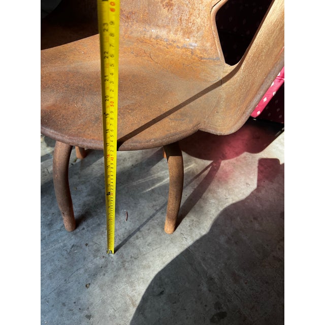 Vintage Geometric Abstract Metal Chair in the Style of Oswald H For Sale - Image 12 of 12