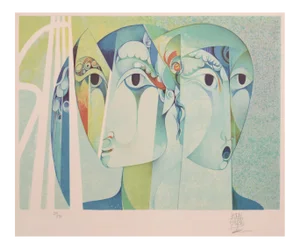 Jordi Aluma Masvidal, Man and Woman on the Highway, Mid-20th Century, Ink & Pencil on Paper