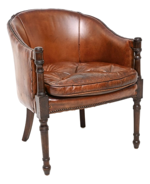 Vintage Georgian Style Leather Armchair, 1930
