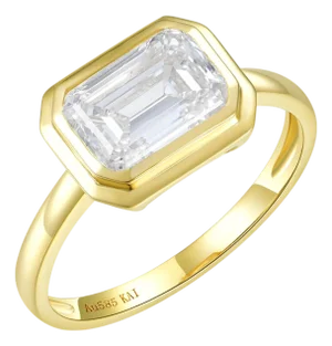 Kai Bella East-West Emerald-Cut 2.00ctw Lab Grown Diamond Ring in 14k Solid Gold (All Sizes Available)