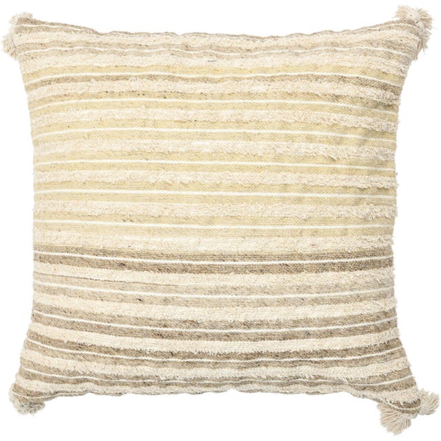 Elevate your home's look with a chic Modern Wool and Cotton Pillow, meticulously handmade with opulent materials, in a 20"...