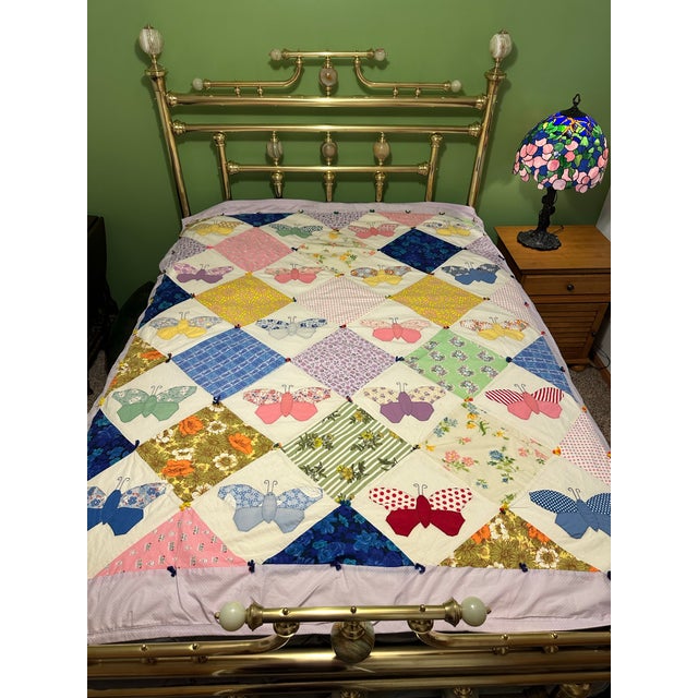 Vintage handmade quilt with flour sacks and pillowcases. Resourced from estate in northern Minnesota reported to have been...