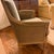 Early 20th Century Vintage Velvet Armchair With Green Wash and Gilt Carved Frame For Sale - Image 5 of 9