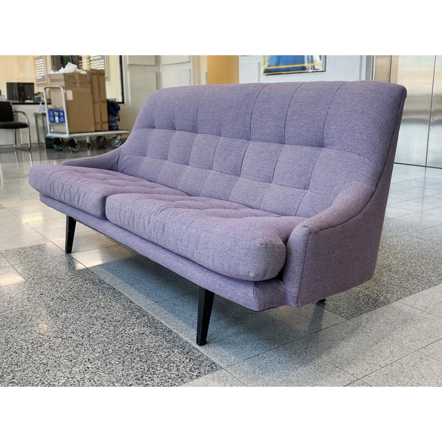 1960s 1960s Danish Modern Sofa in Lavender Linen For Sale - Image 5 of 14