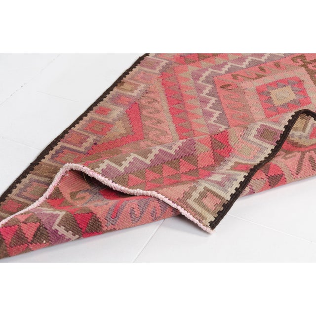 Turkish Mid 20th Century Handwoven Earth Tone Kilim Runner For Sale - Image 3 of 10