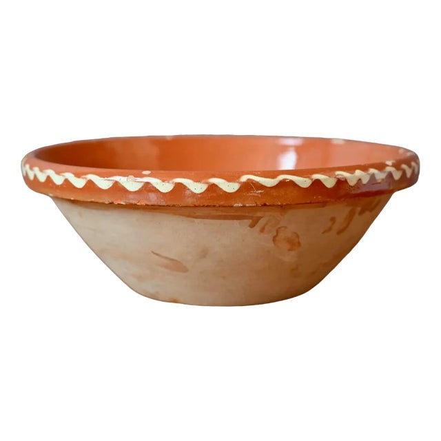 Large Vintage Terracotta Bowl For Sale