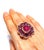 Late 20th Century Bochic "Flamenco" Vintage Ruby & Multi Color Gems Cocktail Ring 18K Gold & Silver For Sale - Image 5 of 18