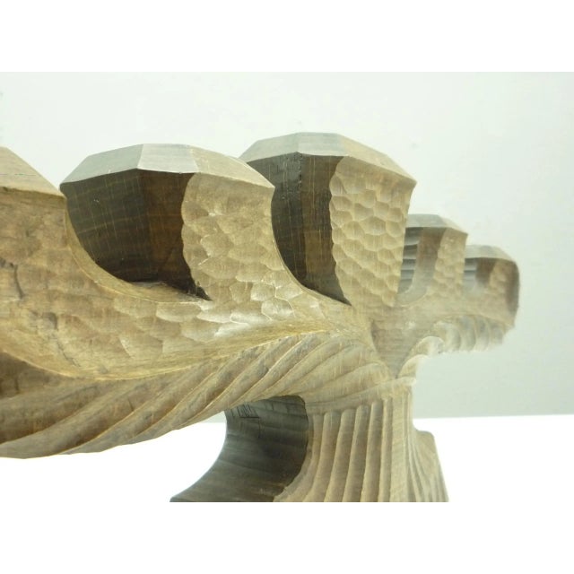 Anthroposophical Oak Candle Holder, 1930s For Sale - Image 6 of 12