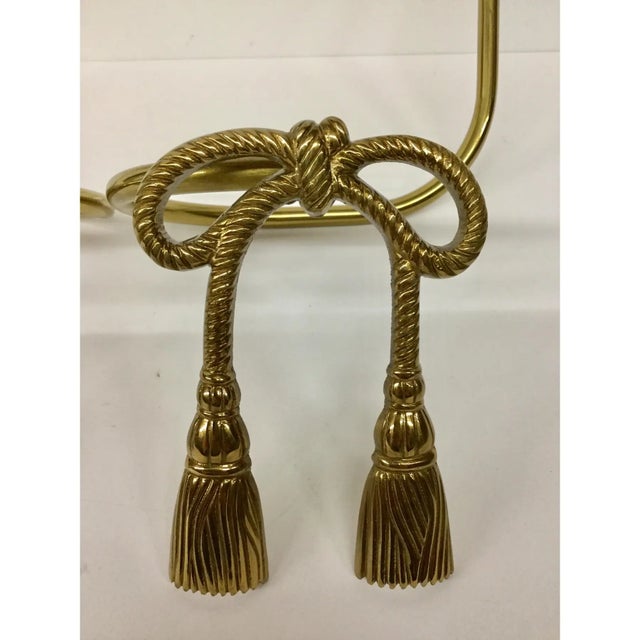 Pair of Vintage Brass Tassel Design Curtain Tieback Brackets For Sale - Image 9 of 12