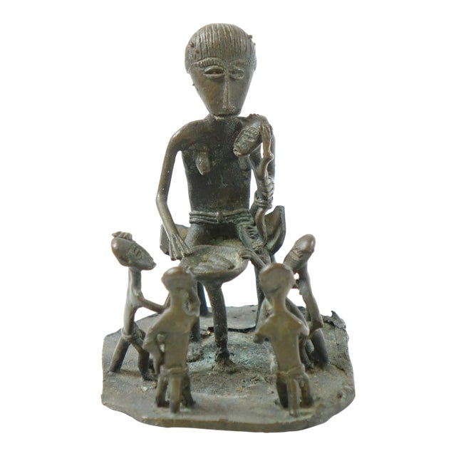 Antique African Family Bronze Sculpture For Sale