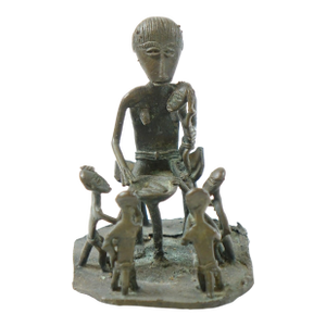 Antique African Family Bronze Sculpture